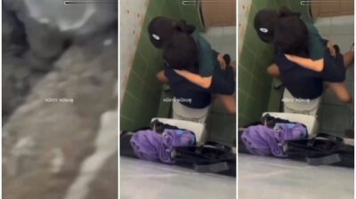 คลิปหลุดนักเรียน น้องเนตรนารีกับหนุ่มเทคนิคช่างยนต์แอบเย็ดกันเพื่อนรู้เลยมาแอบถ่าย