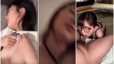 สาวแว่นขี้เงี่ยน โม๊คควยแฟนก่อนจะโดนเย็ดอย่างเด็ด