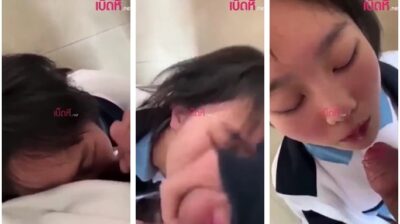 นักเรียนใจเด็ด แอบโม๊คควยให้แฟนคาบันได ดูดควยเด็ดคาชุดพละ หน้าตาน่ารัก เจอควยใหญ่ทำหน้าฟิน อมลึกมิดลำ เสียวจัดจยแตกคาปาก