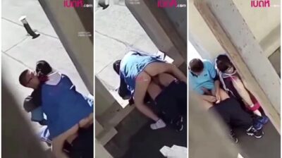 หลุดนักเรียน อดใจไม่ไหว แอบเย็ดกลางแจ้งในที่สาธารณะ ขึ้นขย่มควยคาชุดพละ เย็ดกันข้างสนามบาสโรงเรียน