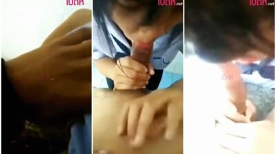 นักเรียนแอบมาอมควยให้เพื่อนชายในห้องน้ำ เปิดนมเล็ก ๆ หัวนมอมชมพู งัดควยมาดูดจนน้ำควยแตกเต็มปาก