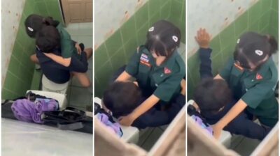 คลิปหลุดนักเรียน เย็ดเนตรนารีคาชุดคาห้องน้ำโรงเรียน
