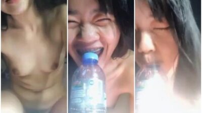 คลิปหลุดนักเรียนไทย คุยกับแฟนแทนที่จะติ้วหีแต่กลับใช้ขวดน้ำแทนควยแค่อมขวดน้ำก็เสียวแล้ว