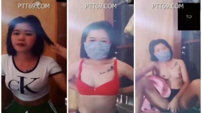 สาวน่ารักสักลาย ตั้งกล้องนั่งเขี่ยเม็ดแตด น้ำเงี่ยนไหลแฉะเต็มรูหี