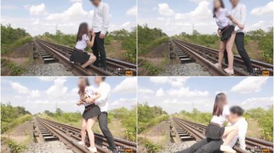 สาวราชภัฏ พากันมาเย็ดกลางทางรถไฟคาชุดนักศึกษา โดนเย็ดสดแตกคาชุด