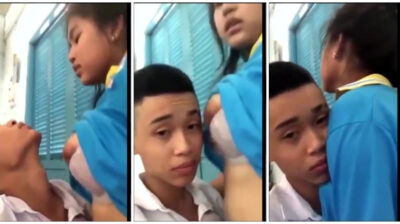 นักเรียนแอบเย็ดกัน น้องผู้หญิงนมใหญ่เกินตัวจริง ๆ ยอมให้ดูดปาก ดูดนม เสียวจัด ๆ