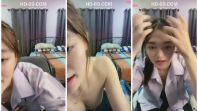 ตั้งกล้องไลฟ์สด หลังเลิกเรียนเสร็จมาตั้งกล้องเบ็ดหีคาชุดนักเรียน