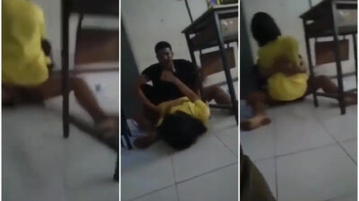 งานเข้าครูพละ กำลังเย็ดนักเรียนในห้องเรียน ผอ.เดินเข้ามาเจอ