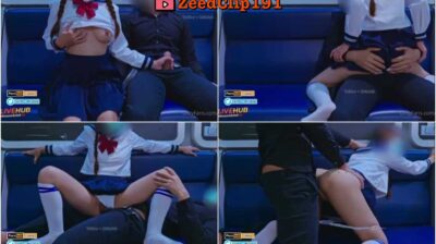 หลุดน้องริสา โดนเย็ดบนรถไฟฟ้าคาชุดนักเรียน โม๊กควยเองแล้วขึ้นคร่อมกระดอขย่มควยกันคาชุด เอากันจนแตกใน