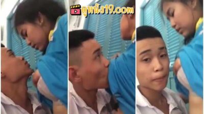 คู่รักนักเรียน แอบเย็ดกันในห้องตอนพักเที่ยง จับน้องผู้หญิงนั่งเทียน จูบปากดูดนมบิ้วอารมณ์ก่อนเย็ด